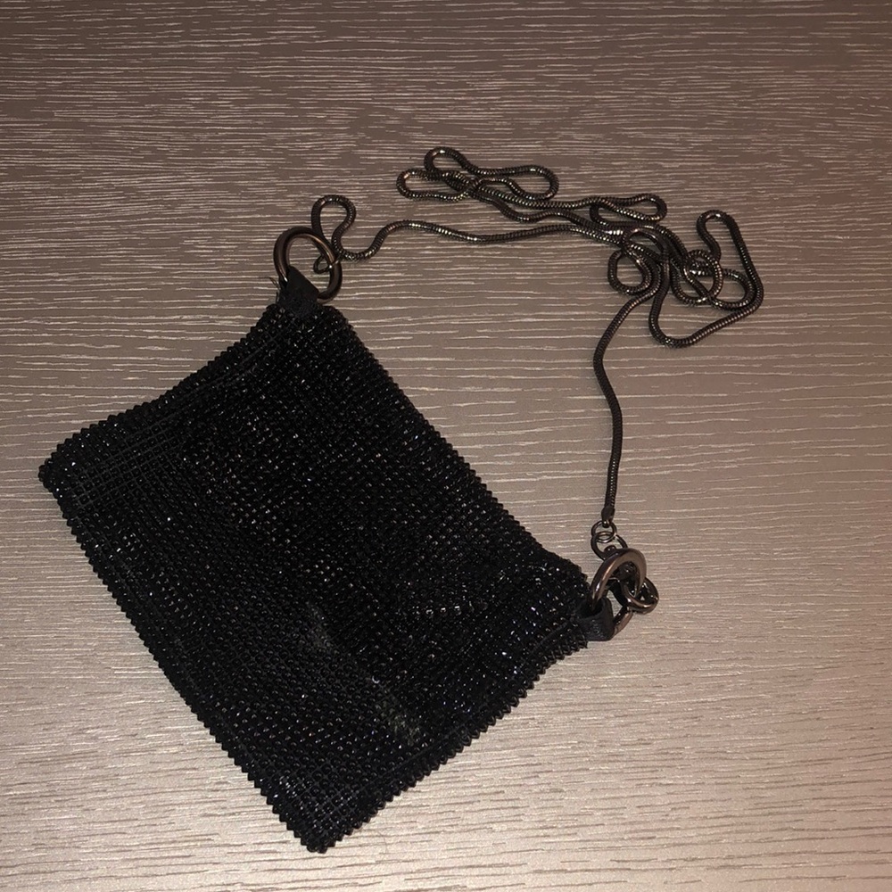 Whiting and Davis black mash mini bag